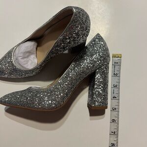 Silver Glitter Women's Heels